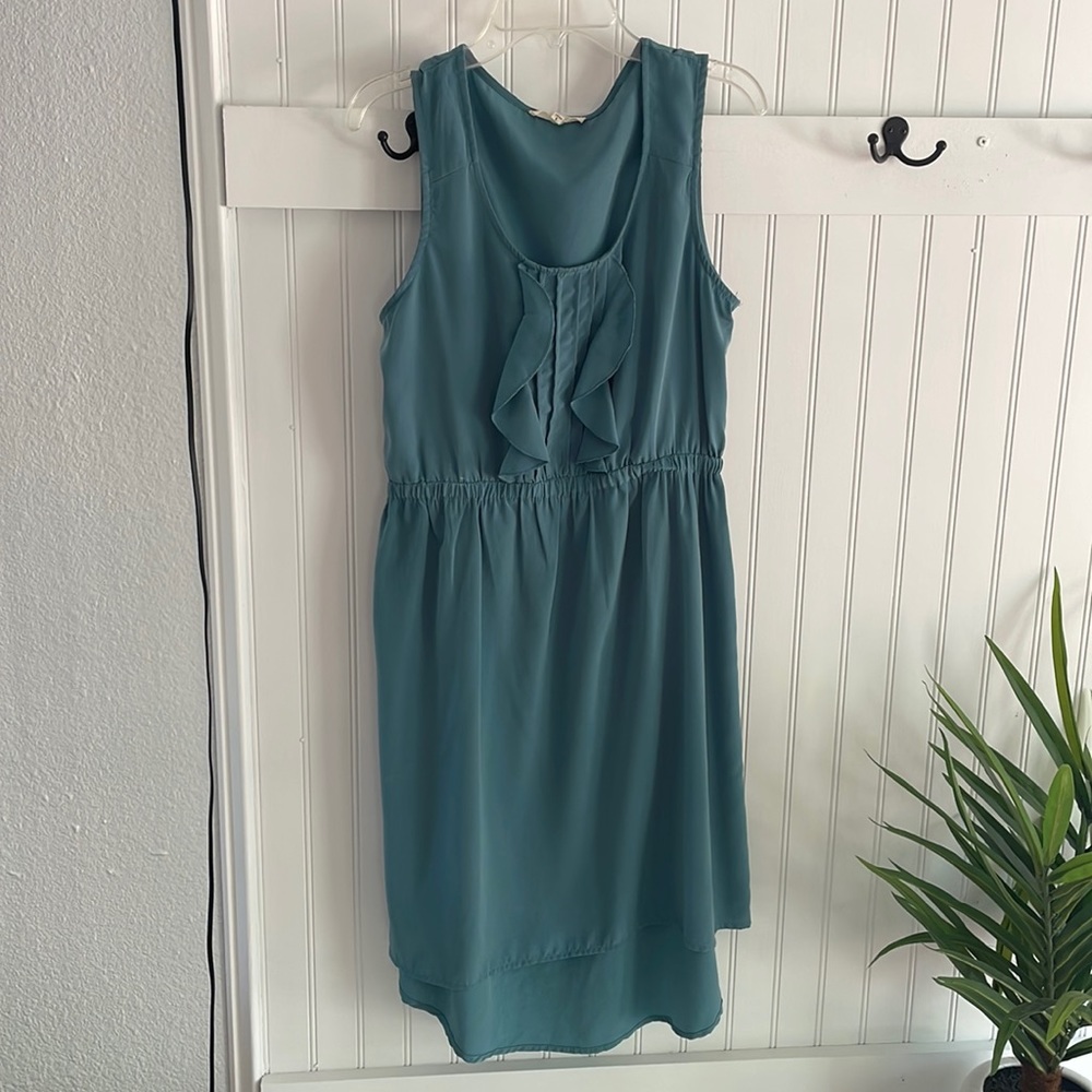 Nordstrom Lush high low dress, dusty teal with elastic waist